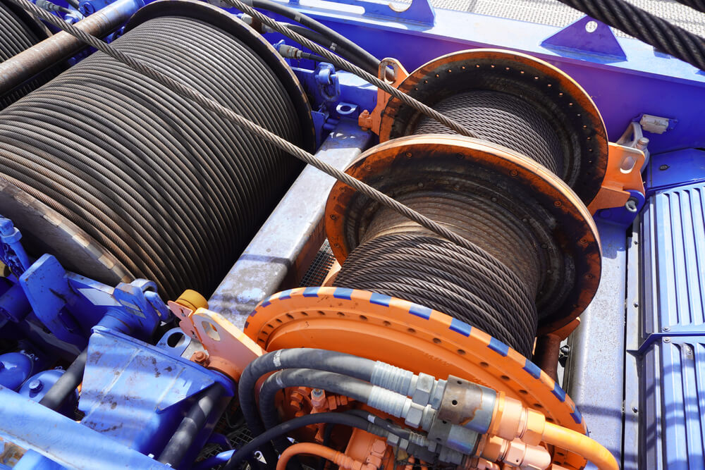 Cable winch close up